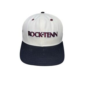 Vintage Rock-Tenn Hat Cap Strap Back White Black Embroidered Mens Pro Line 90s